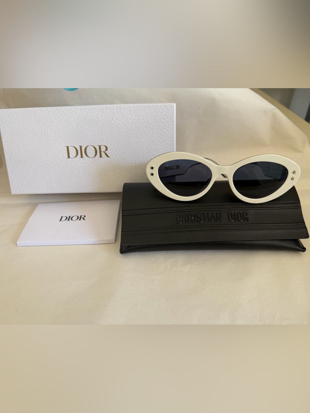 AUTHENTIC!! CHRISTIAN DIOR DIORPACIFIC B1U 95B0 IVORY BLUE SUNGLASSES 53-18